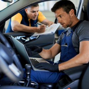 A proficient technician in a well-equipped workshop is shown using advanced diagnostic tools and equipment to analyze a vehicle's mechanical systems. The focus and precision exhibited by the technician exemplify the expertise gained through the Certificate IV in Automotive Mechanical Diagnosis at Sheffield College. This program equips students with the skills to effectively diagnose and troubleshoot complex mechanical problems, ensuring the highest level of vehicle performance and reliability